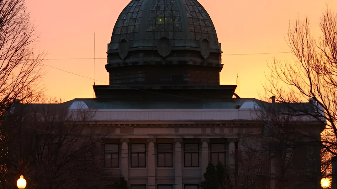 Rhinelander, WI Courthouse at Sunset